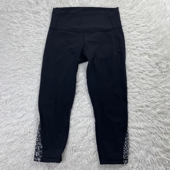 lululemon athletica Pants - Lululemon Pants Womens 8 Black‎ Mix & Mesh Crop 21" Leggings Yoga Luxtreme Gym
